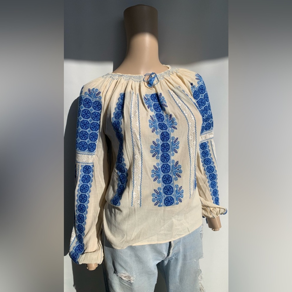 Antique Hungarian Heavily Embroidered Blouse - image 3